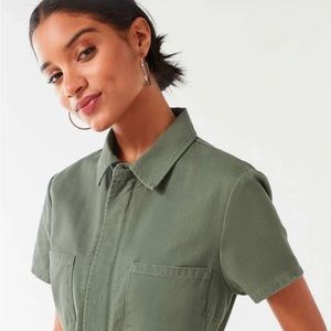 Urban Outfitters Green Canvas Flight Jumpsuit